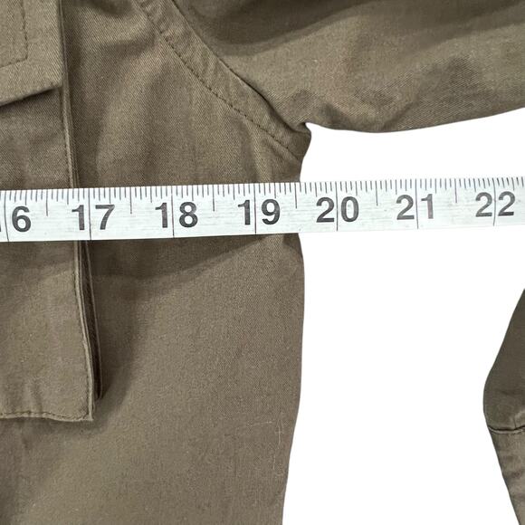 Mystree Jacket Womens S Green Brown Faux Fur Camo Zip Snap Coat Utility Military - Picture 7 of 13